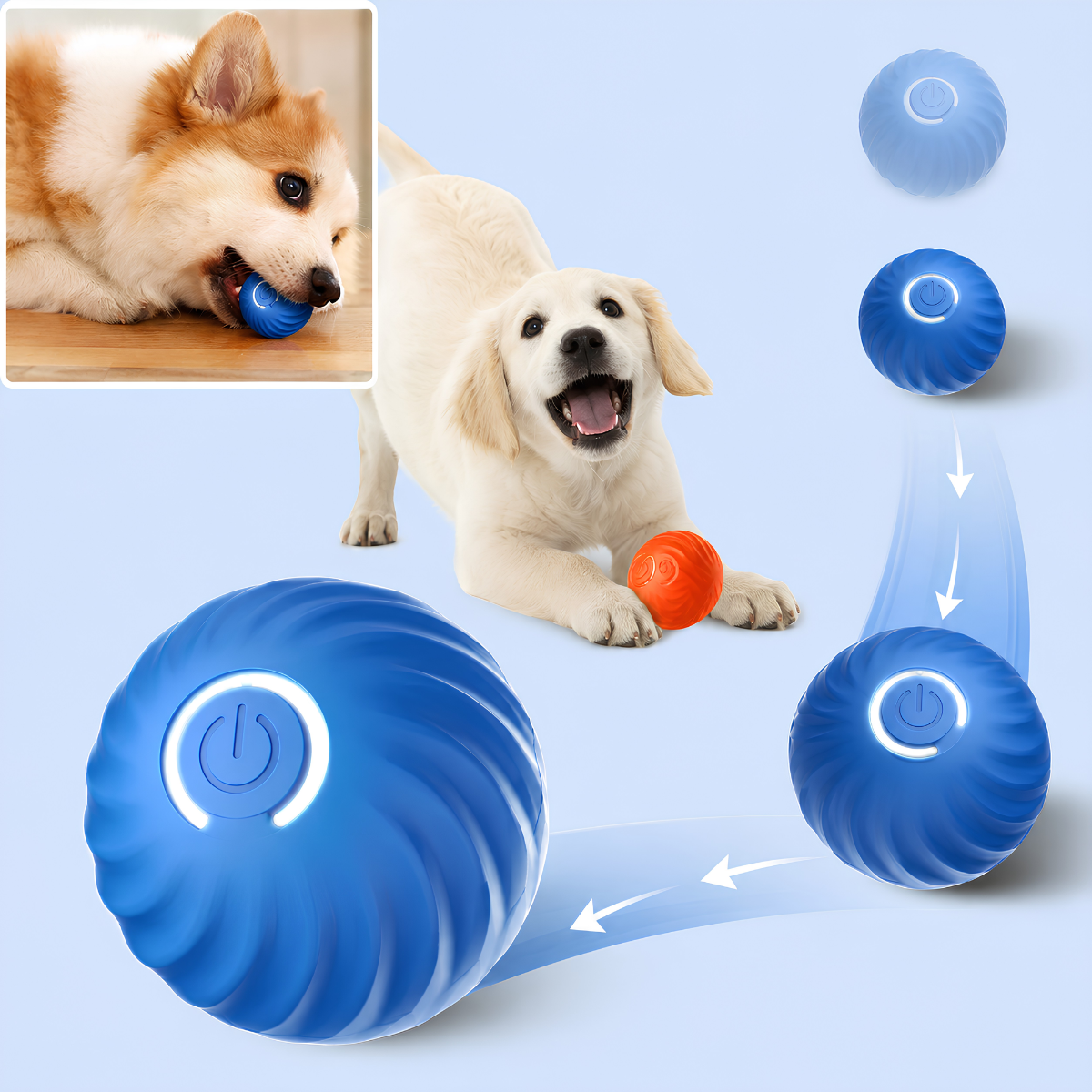 Interactive Ball for Dogs | Rolling Enrichment & Active Play Toy